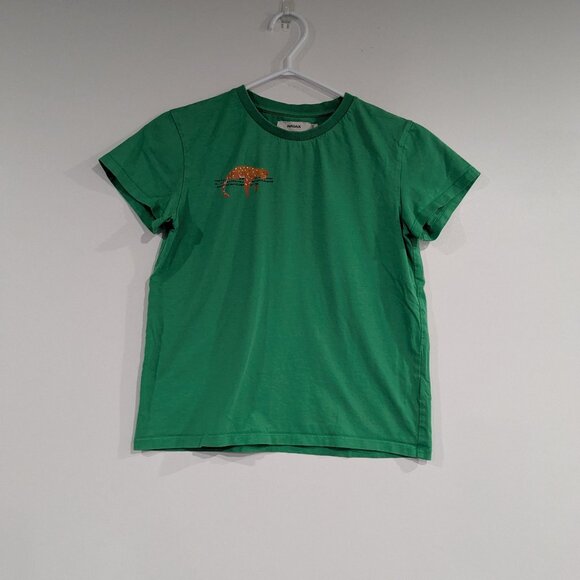 Pangaia Jaguar Graphic Tee T-Shirt Green Size 12 - Picture 1 of 4